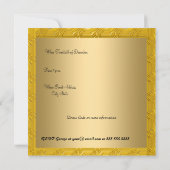 Élégant 60e anniversaire Gold Invitation (Dos)