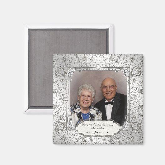 Élégant 60e anniversaire Mariage Magnet photo (Recto/Verso)