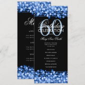 Élégant 60e anniversaire Programme de fête Bleu av (Devant / Derrière)
