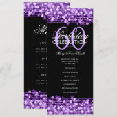 Élégant 60e anniversaire programme de fête violet (Devant / Derrière)