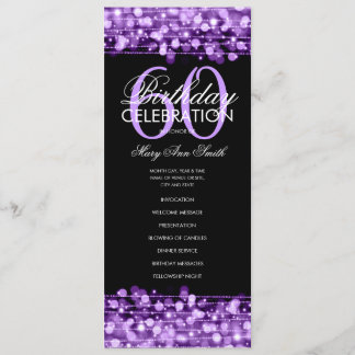 Élégant 60e anniversaire programme de fête violet