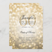 Élégant 60e Anniversaire Programme Gold Bokeh avec (Devant / Derrière)