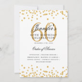 Élégant 60e Anniversaire Programme Menu Gold (Devant)