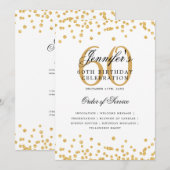 Élégant 60e Anniversaire Programme Menu Gold (Devant / Derrière)