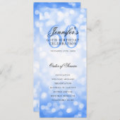 Élégant 60e anniversaire Programme Navy Blue Bokeh (Devant / Derrière)