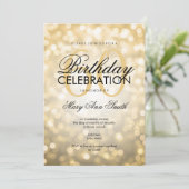 Elegant 60e verjaardag Gold Glitter Lights Kaart (Staand voorkant)