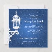 Elegant 60e verjaardag Lamp Blauw Kaart (Achterkant)