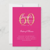 Elegant 60e verjaardag programma Gold Hot Pink Men (Voorkant)