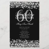 Elegant 60e verjaardag Programma Silver met Menu (Voorkant)