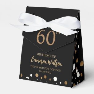 Elegant 60e verjaardag Zwarte gouden Confetti Aang Bedankdoosjes