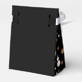 Elegant 60e verjaardag Zwarte gouden Confetti Aang Bedankdoosjes (Achterkant)