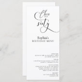 Elegant 60e verjaardagsfeestje menu (Voorkant / Achterkant)