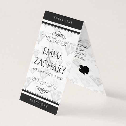 Élégant 60ème 75ème anniversaire de Mariage de dia (Front)