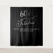 Elegant 60ste verjaardagsfeestje in het zwart wandkleed (Voorkant)