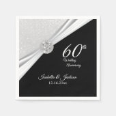 Elegant 60th/75th Diamond Glitter Jubileum Na Servet (Voorkant)