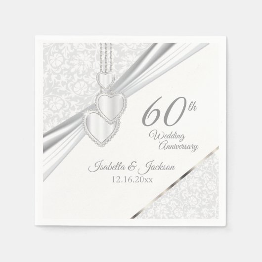 Elegant 60th/75th Wedding Jubileum Design Servet (Voorkant)