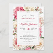 Elegant 60th Birthday Floral Botanical Custom Kaart (Voorkant)