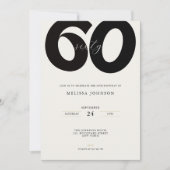 Elegant 60th Birthday Invitation - Minimal Style (Devant)