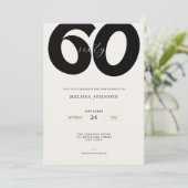 Elegant 60th Birthday Invitation - Minimal Style (Debout devant)