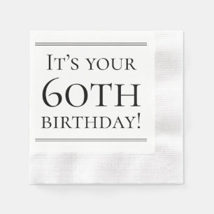 Elegant 60th Birthday Paper Napkins Servet