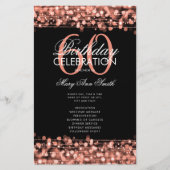 Elegant 60th Birthday Party Program Roos Gold Menu (Voorkant)