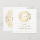 Elegant 60th Birthday  Rozen Gold Kaart (Voorkant / Achterkant)