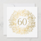 Elegant 60th Birthday  Rozen Gold Kaart (Achterkant)