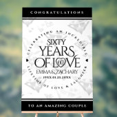 Elegant 60th Diamond Wedding Jubileum Acryl Bord (Neutraal)