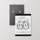 Elegant 60th Diamond Wedding Jubileum Button (Voorkant / Achterkant)