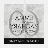 Elegant 60th Diamond Wedding Jubileum Glas Ornament (Achterkant)