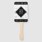 Elegant 60th Diamond Wedding Jubileum Handwaaier (Voorkant)