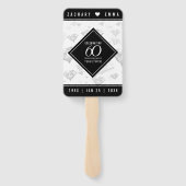 Elegant 60th Diamond Wedding Jubileum Handwaaier (Achterkant)