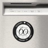 Elegant 60th Diamond Wedding Jubileum Magneet (Insitu (Vaatwasser))
