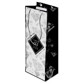 Elegant 60th Diamond Wedding Jubileum Wijn Cadeautas (Achterkant Gekanteld)