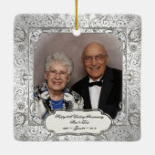 Elegant 60th Wedding Jubileum Square Ornament (Achterkant)