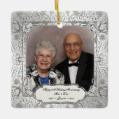 Elegant 60th Wedding Jubileum Square Ornament (Voorkant)