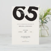 Elegant 65th Birthday Invitation - Minimal Style (Debout devant)