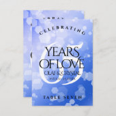 Elegant 65th Blue Sapphire Wedding Jubileum Bedankkaart (Voorkant / Achterkant)