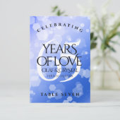 Elegant 65th Blue Sapphire Wedding Jubileum Bedankkaart (Staand voorkant)