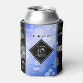 Elegant 65th Blue Sapphire Wedding Jubileum Blikjeskoeler (Blikje Voorkant)