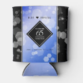 Elegant 65th Blue Sapphire Wedding Jubileum Blikjeskoeler (Voorkant)