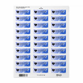 Elegant 65th Blue Sapphire Wedding Jubileum Etiket (Full Sheet)