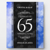 Elegant 65th Blue Sapphire Wedding Jubileum Fotoplaat (Voorkant)