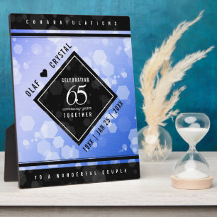 Elegant 65th Blue Sapphire Wedding Jubileum Fotoplaat