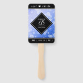 Elegant 65th Blue Sapphire Wedding Jubileum Handwaaier (Achterkant)