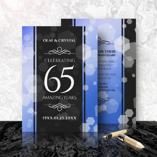 Elegant 65th Blue Sapphire Wedding Jubileum Kaart