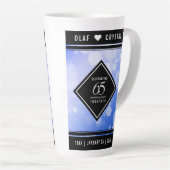 Elegant 65th Blue Sapphire Wedding Jubileum Latte Mok (Rechterhoek)
