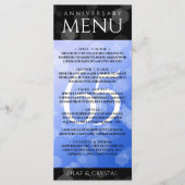 Elegant 65th Blue Sapphire Wedding Jubileum Menu (Voorkant)