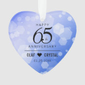 Elegant 65th Blue Sapphire Wedding Jubileum Ornament (voorkant)