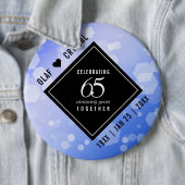 Elegant 65th Blue Sapphire Wedding Jubileum Ronde Button 6,0 Cm (In situ)